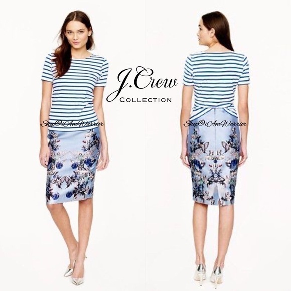J.Crew Collection silk shantung botanical bird mini skirt *shop@iamwarrior - Picture 1 of 12